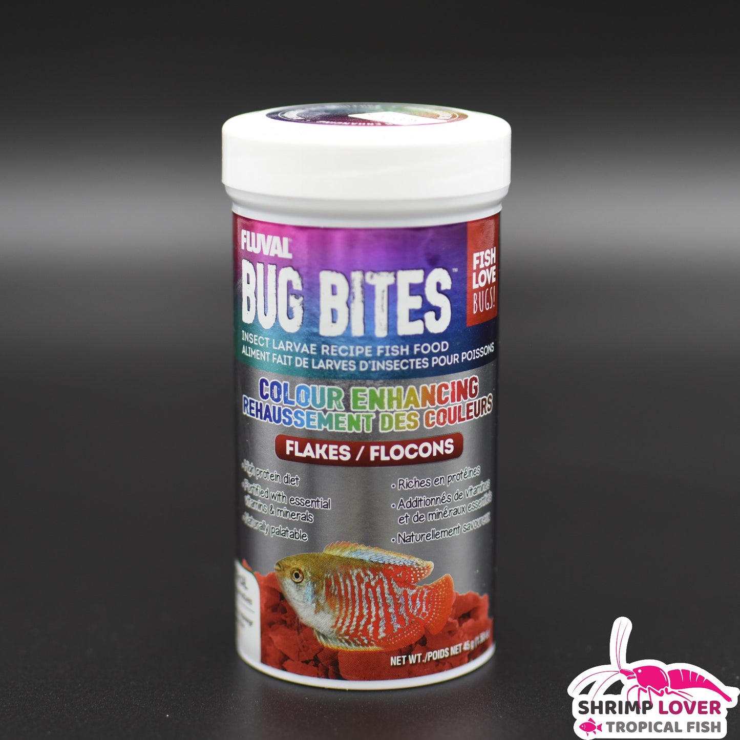 Fluval Bug Bites Colour Enhancing Flakes - 45 g (1.58 oz)