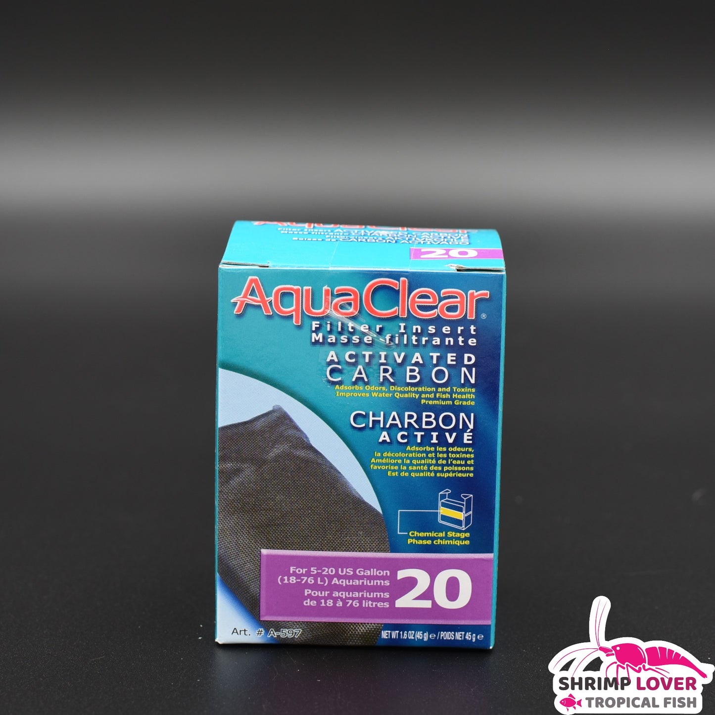 AquaClear 20 Activated Carbon Filter Insert, 45 g (1.6 oz)