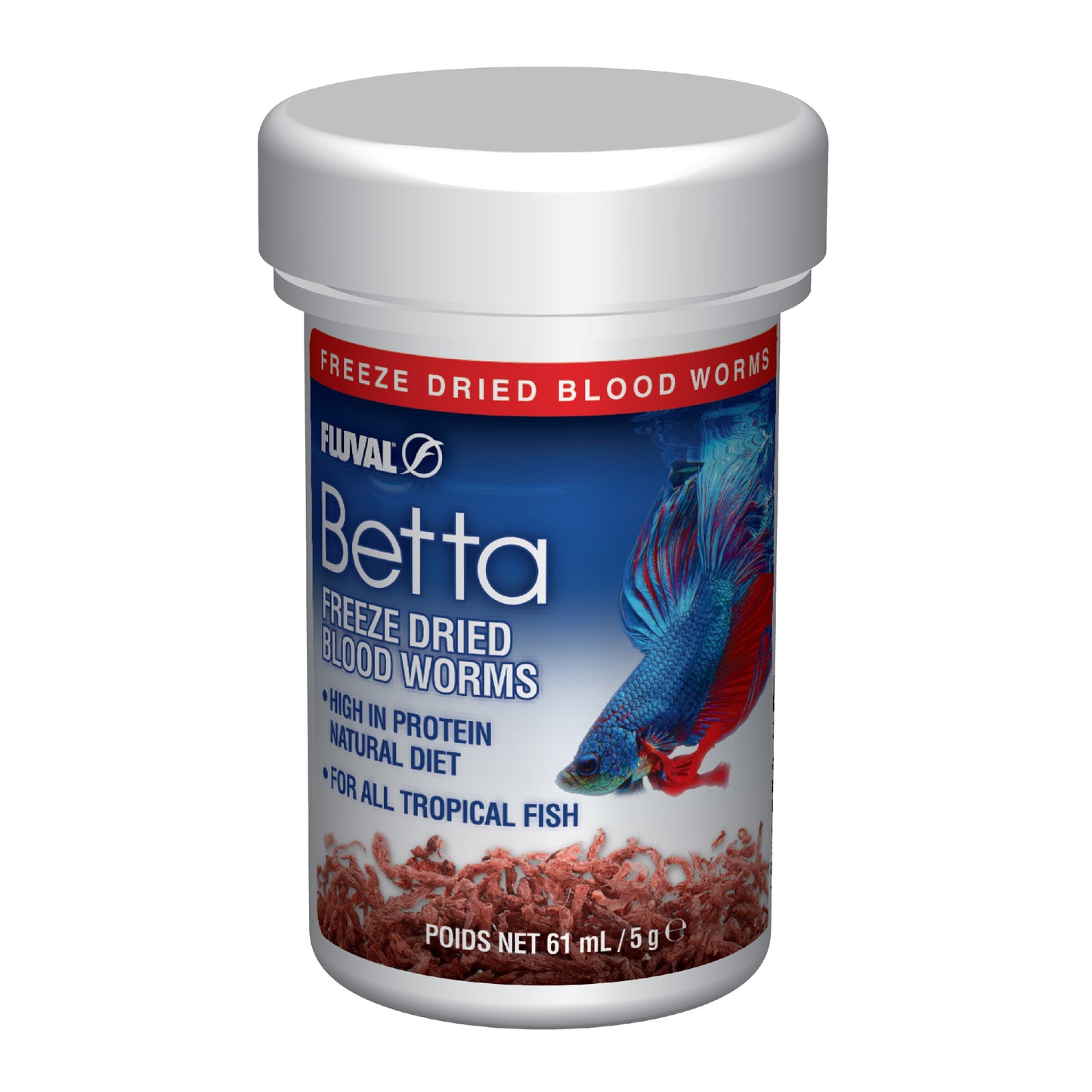 Betta Freeze Dried Bloodworms, 0.18 oz / 5 g