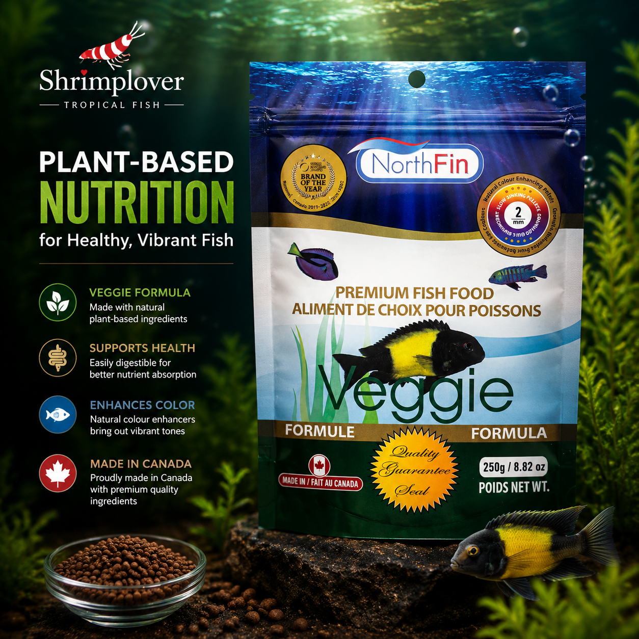 Northfin Veggie Formula - 2 mm Sinking Pellets - 250 g
