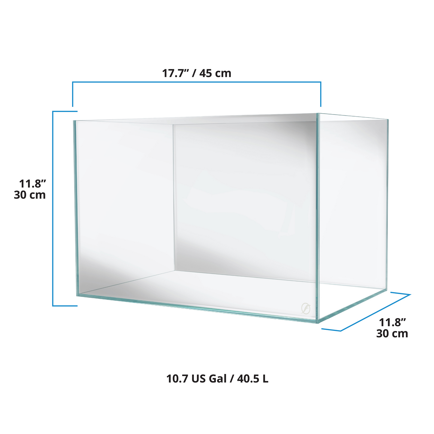 Fluval Crystal Rimless Tank 10.7 gallon / Visi-White 45p