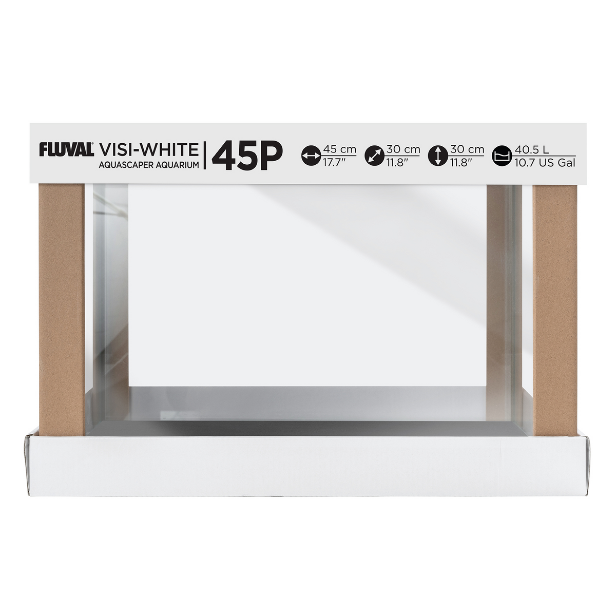 Fluval Crystal Rimless Tank 10.7 gallon / Visi-White 45p