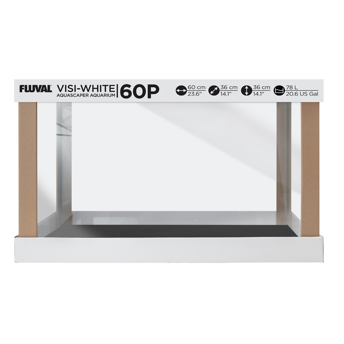 Fluval Crystal rimless / Visi-White 60P Aquarium Tank - 20.6 US Gal / 78 L