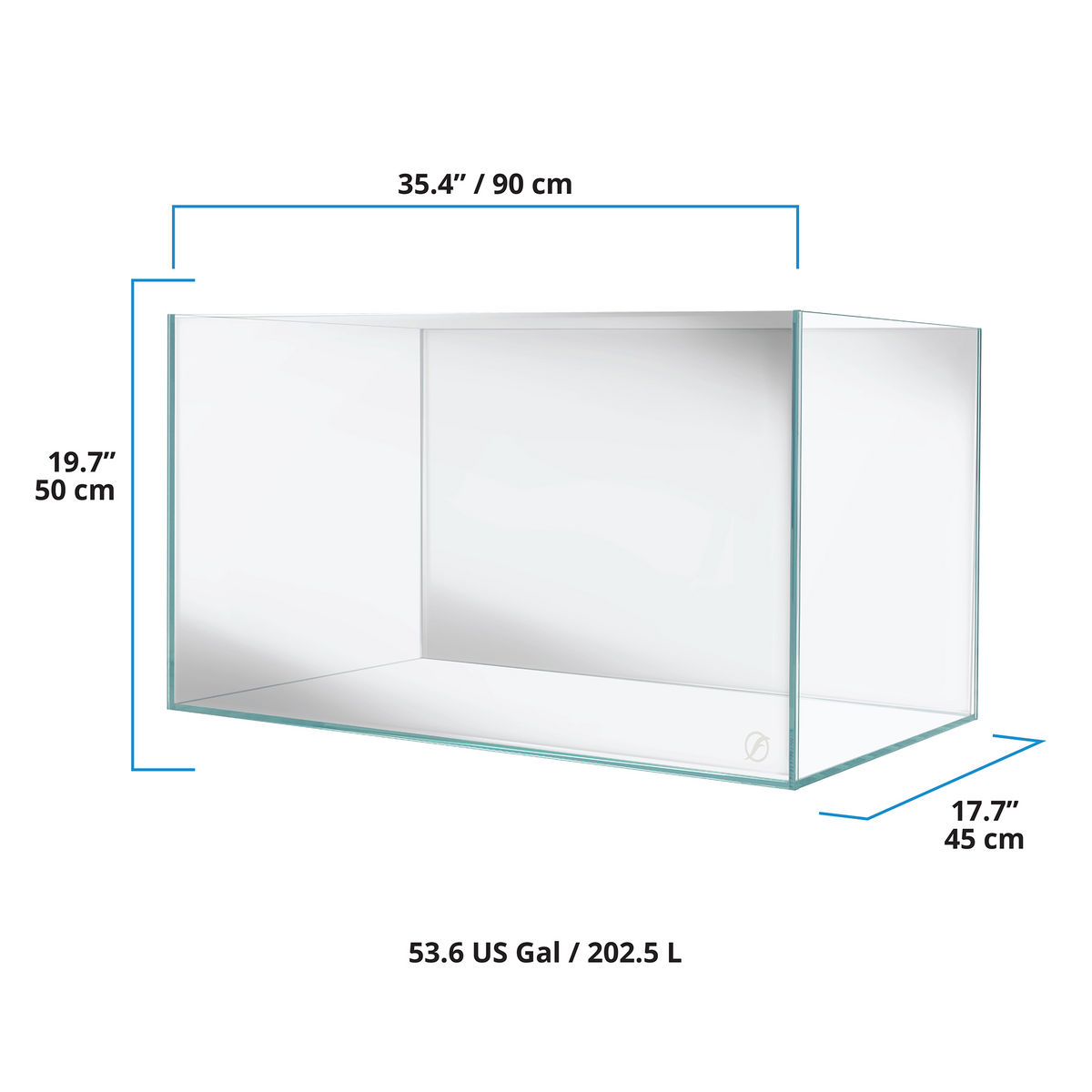 Fluval Crystal Rimless/Visi-White 90P Aquarium Tank - 53.6 US Gal / 202.5 L