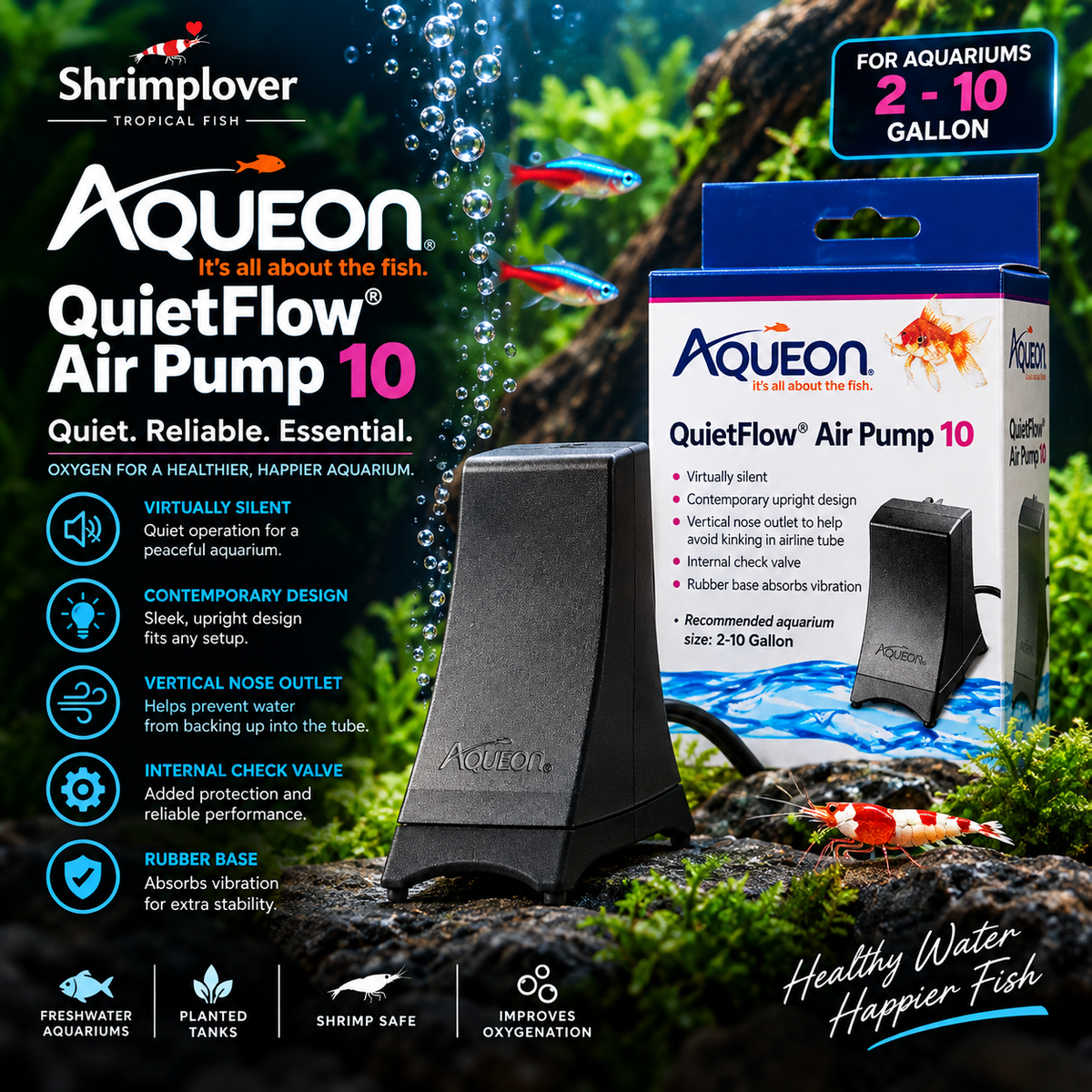 Aqueon QuietFlow Air Pump - 10