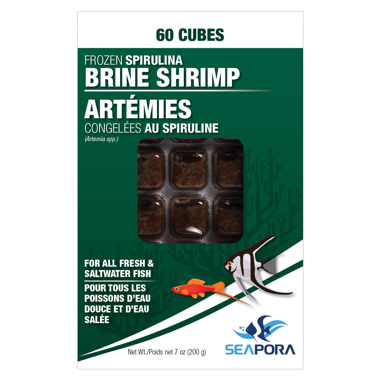 Frozen Spirulina Brine Shrimp - 60 Cubes - 200 g