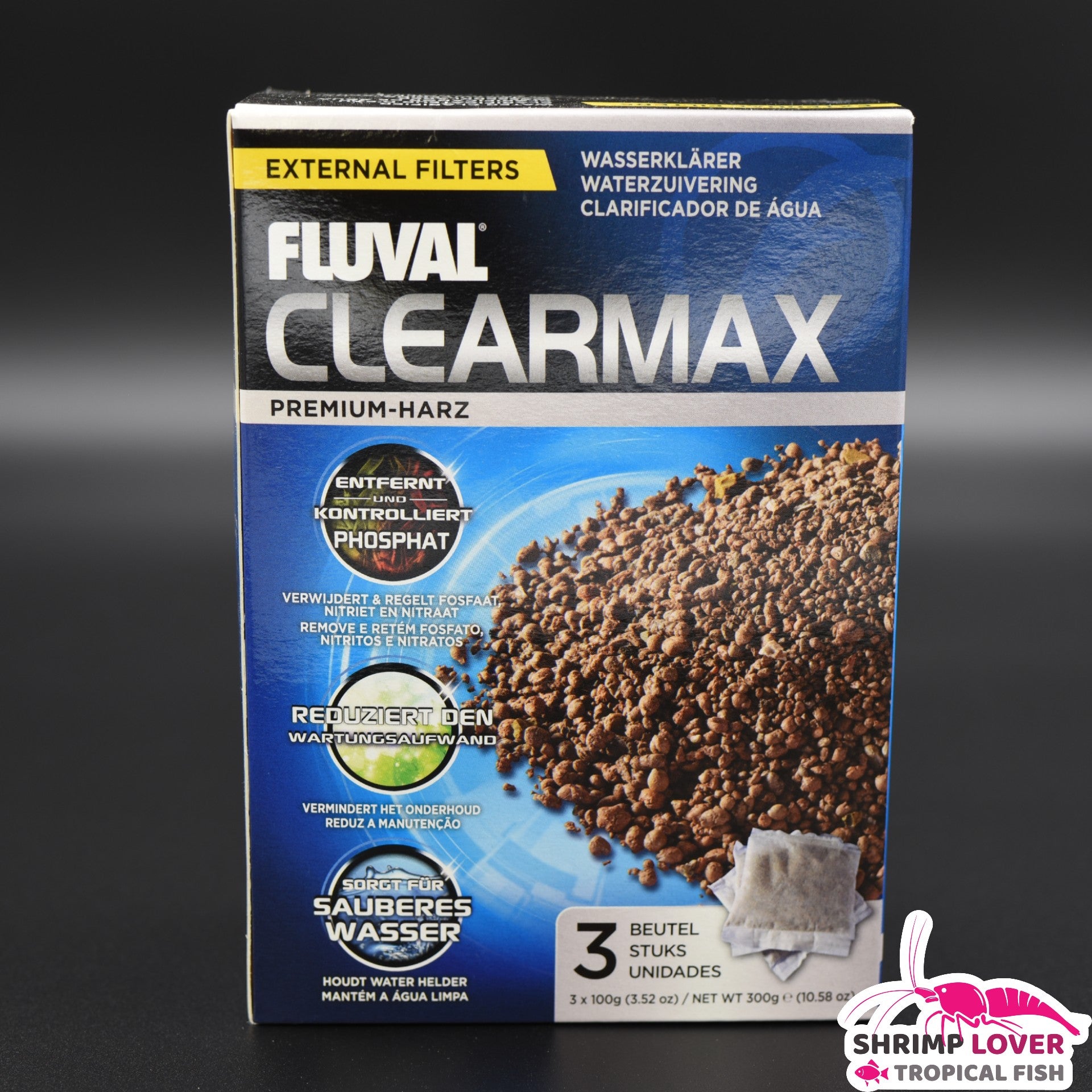 Clearmax Tm Fluval ClearMax - 3 x 100 g (3.52 oz) – Shrimp Lover & Tropical Fish