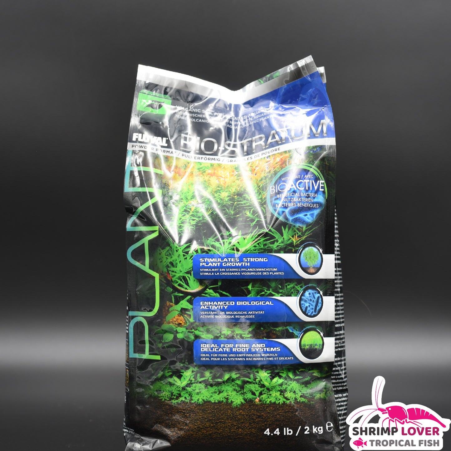 Fluval Bio-Stratum Volcanic Aquarium Soil - Powder Format - 2 kg (4.4 lb)