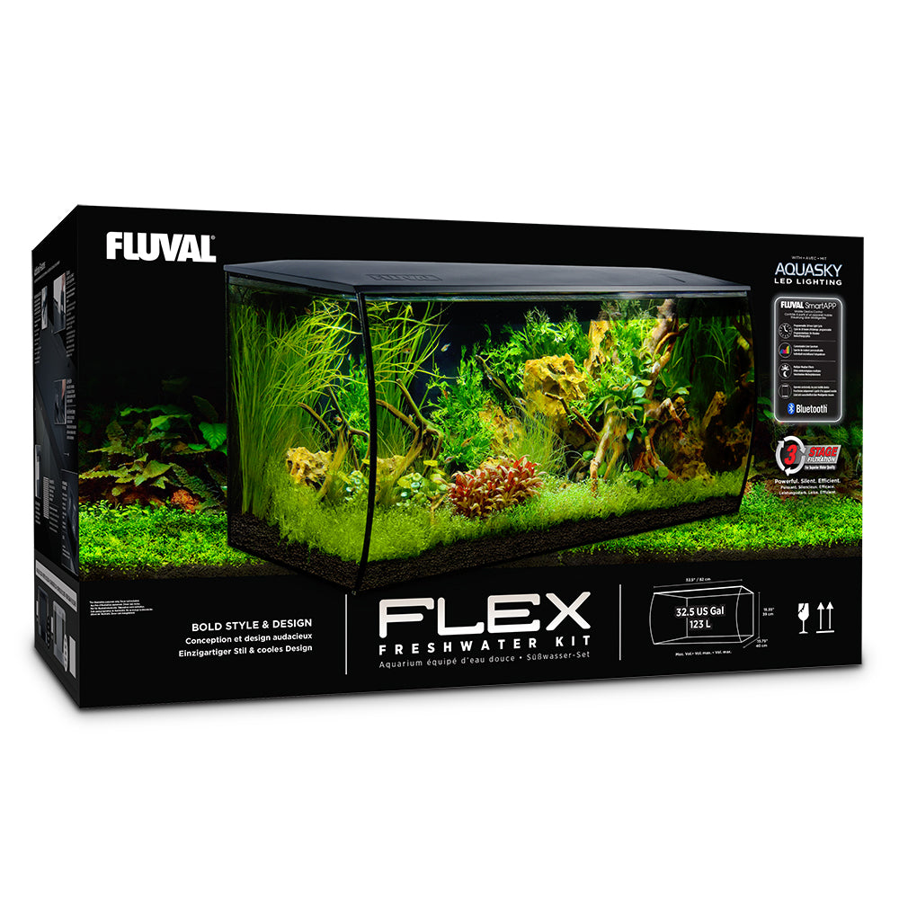 Fluval FLEX Aquarium Kit - Black - 123 L (32.5 US Gal) (Pre-Order Only) (Free Delivery to your Driveway available within 10km from store)
